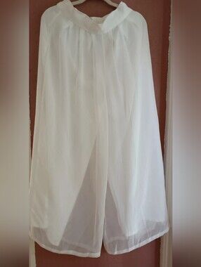 White Women's Sheer Wide Leg Pants